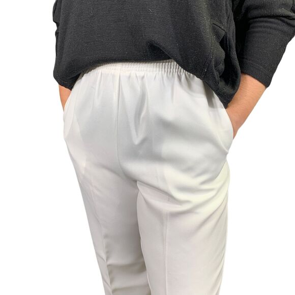Alfred Dunner Womens Pants Elastic Waist Comfy Coastal Grandma White Size 10 - Picture 6 of 14